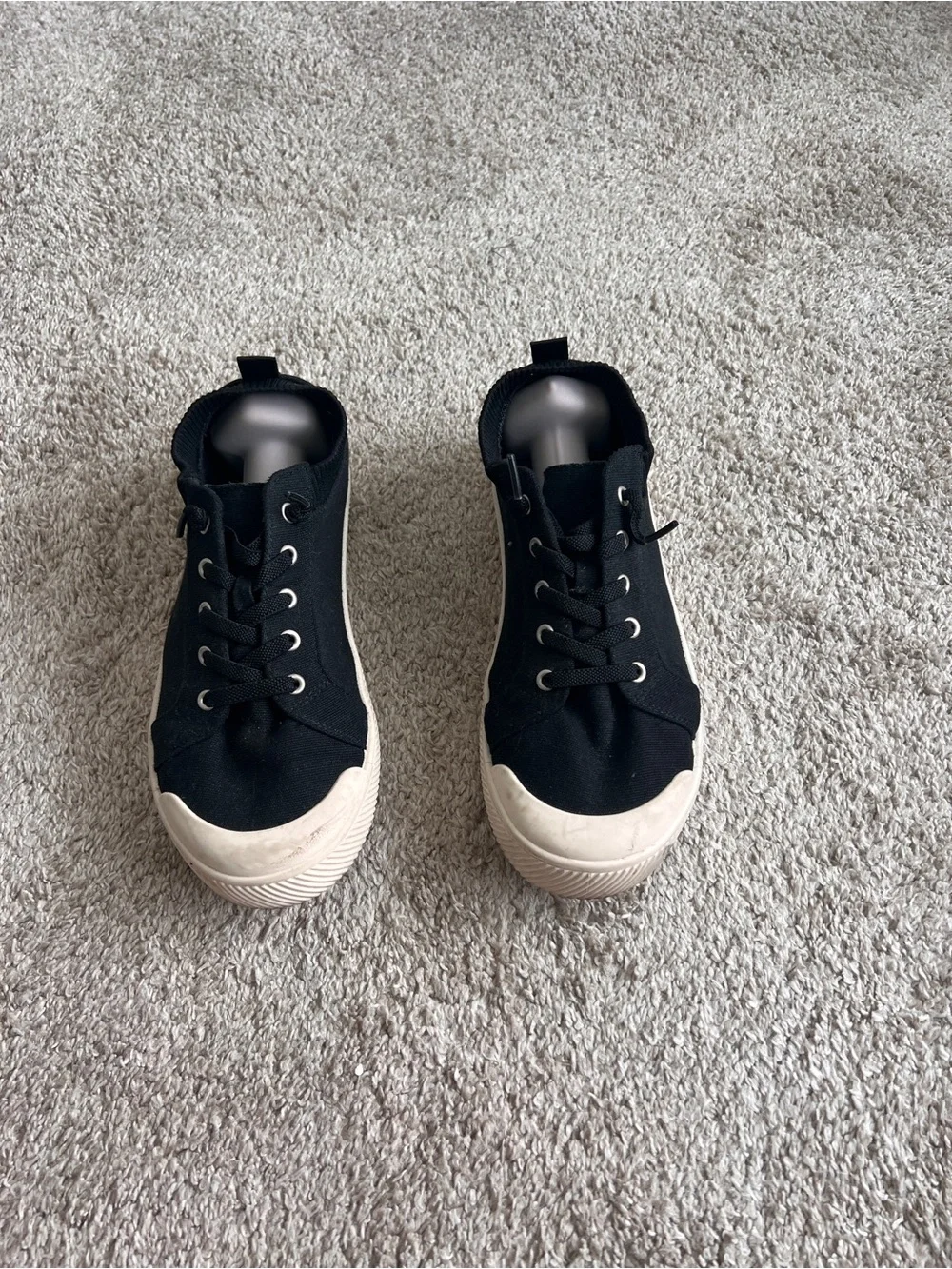 torrid Black Canvas Sneakers with Cream Toe